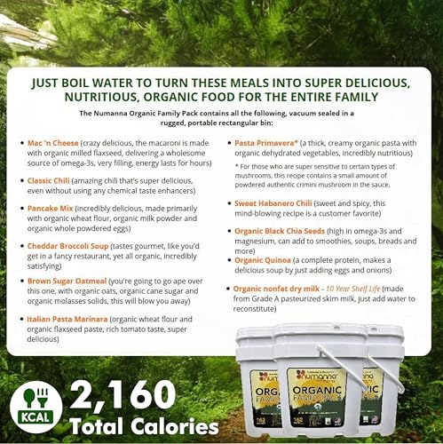 Numanna Organic Family Pack Bucket 162 Servings | USDA Organic