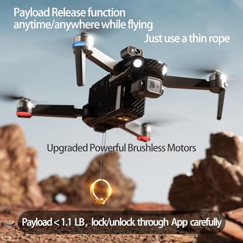 Upgraded Professional Drones with Camera for Adults 4K HD 3 Axis Gimbal EIS, 360&deg; Obstacle Avoidance, Payload Release