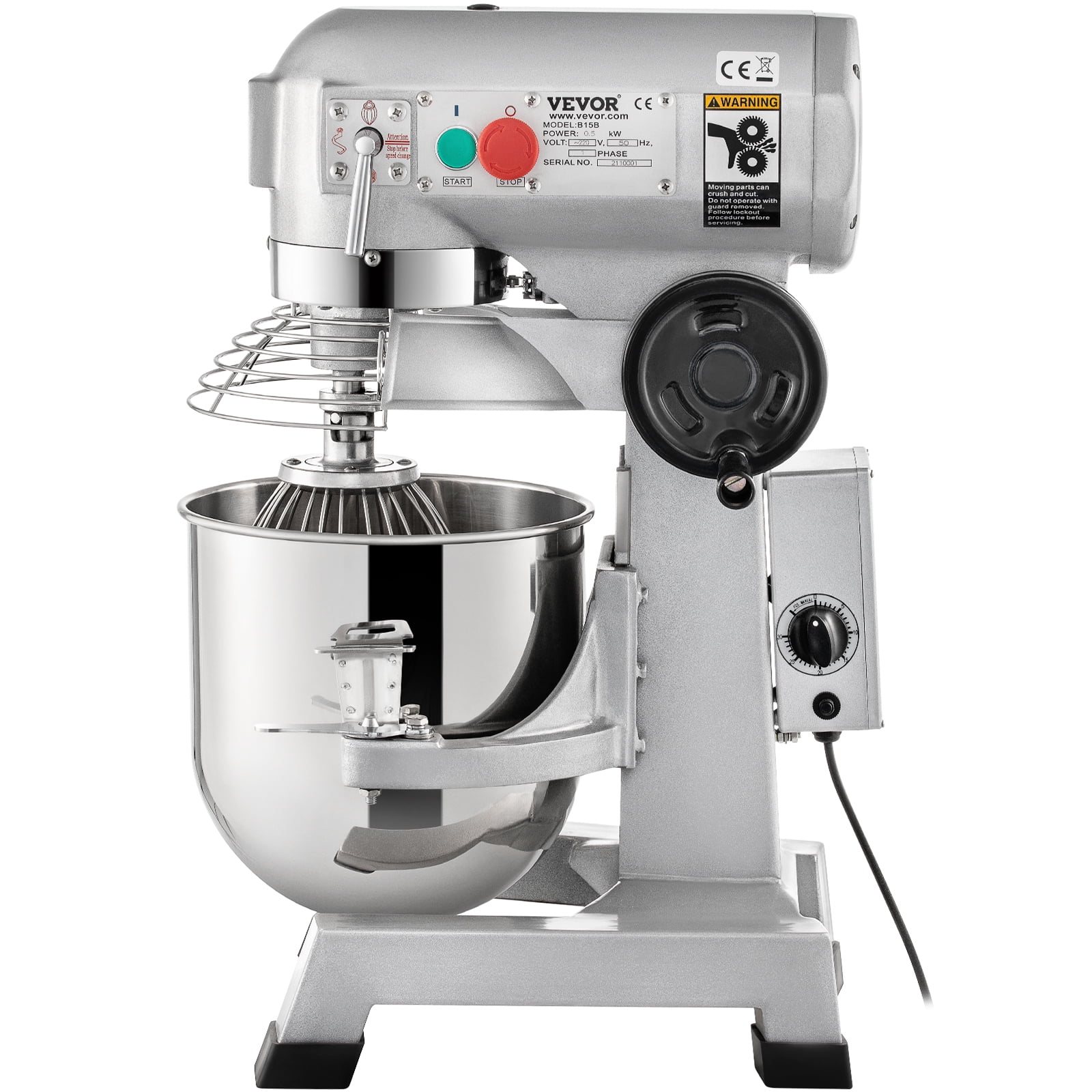 BENTISM Commercial Electric Food Mixer Stand Mixer 30Qt Dough Mixer 3 Speeds 1100W