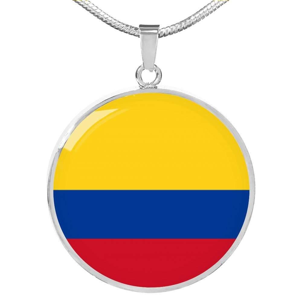 Colombia Flag Necklace Stainless Steel or 18k Gold 18-22"