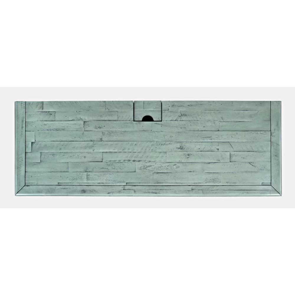 Jofran Rustic Shores Coastal Style Distressed Acacia USB Charging Desk