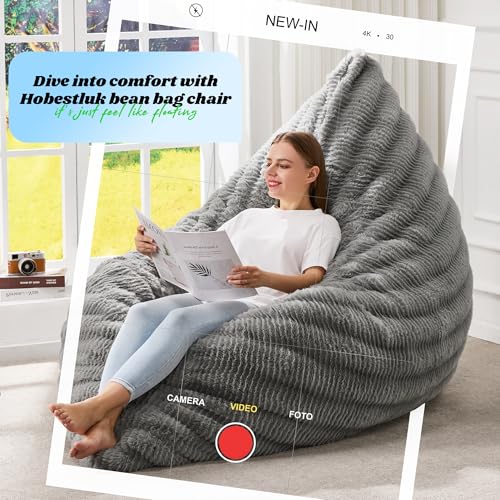 Hobestluk 3 in 1 Bean Bag Chair Giant Bean Bag Chairs Convertible Bean Bag Floor Cushion with Machine Washable Cover