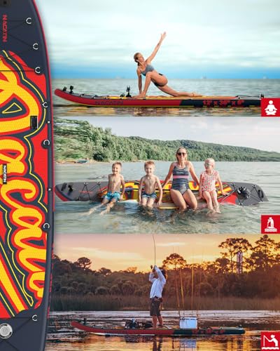 Inflatable Stand Up Paddle Board 12' with Kayak Seat & Dual Paddles &ndash