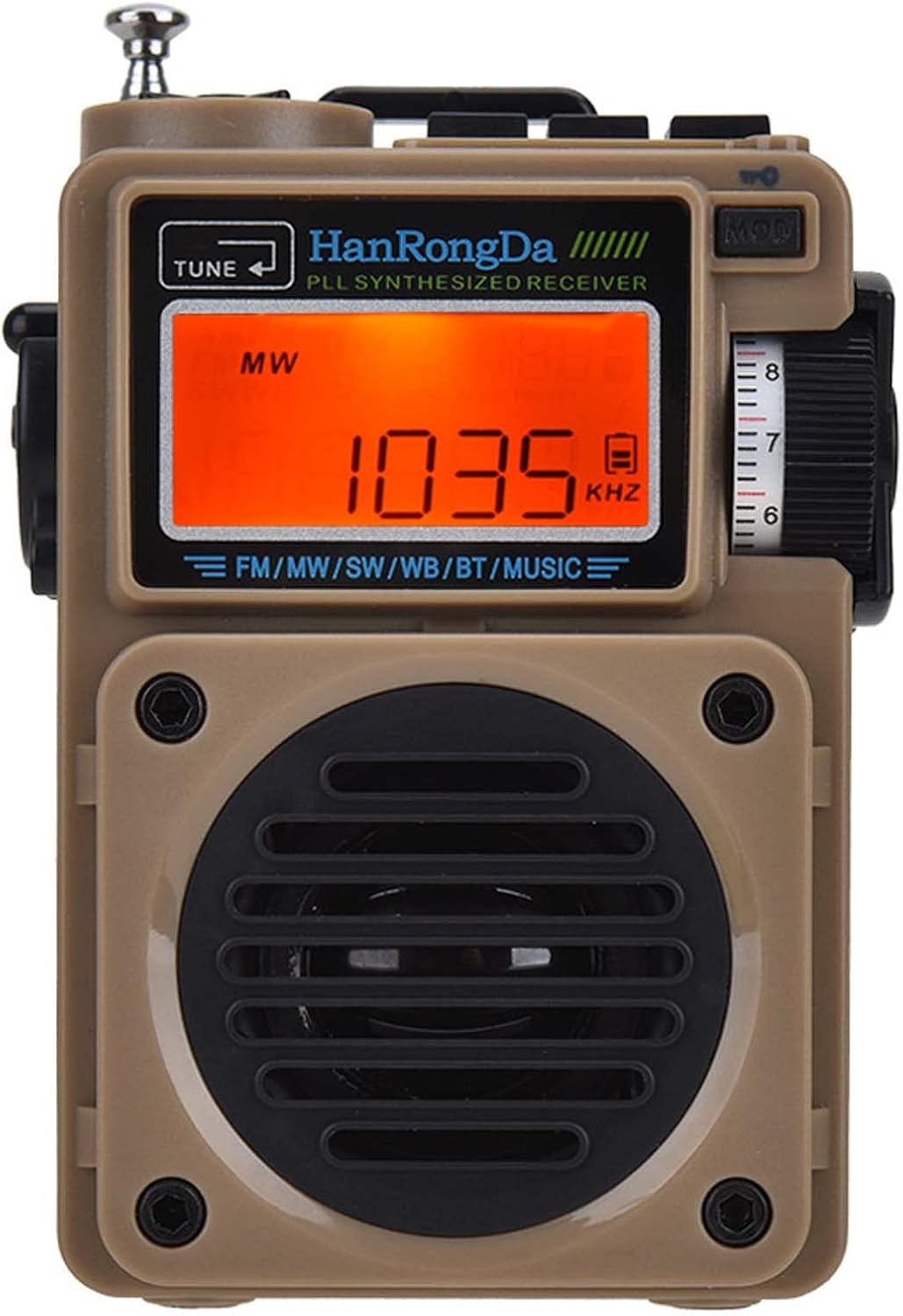 Portable Shortwave Radio FM MW SW WB Receiver Full Band Radio Bluetooth Speaker Music Player Personal Alarm Clock Radio with Backlight LCD Display
