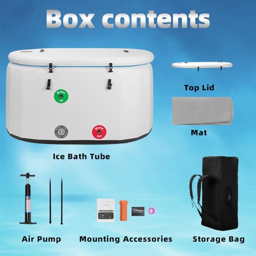 XL Cold Plunge Tub, Ice Bath Tub for Athletes, Water Chiller Compatible, Portable Ice Bath at Home Outdoor, Black, 53.15" L x 33.46" W x 25.59" H