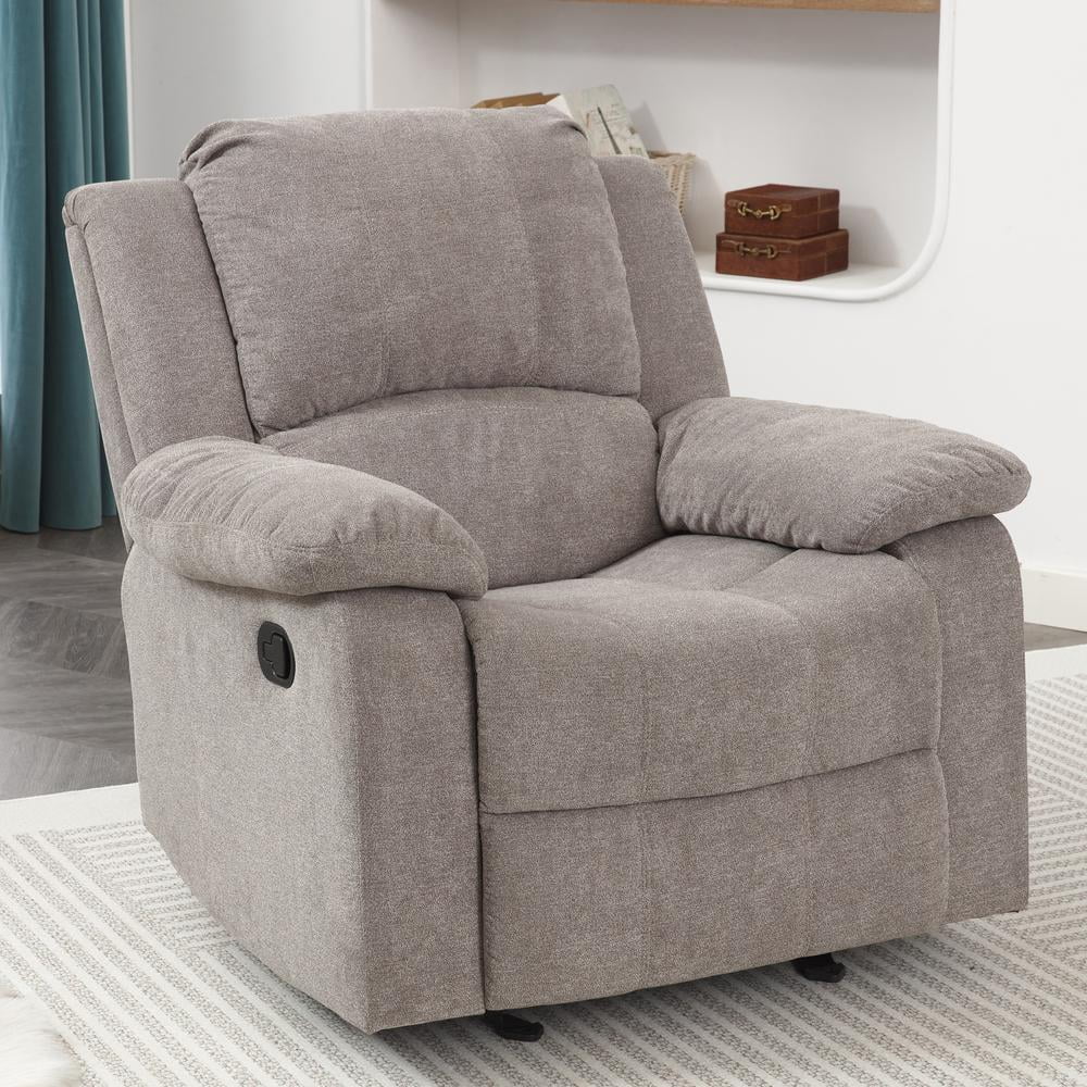 Comfort Pointe Troy Ash Grey Microfiber Glider Rocker Recliner