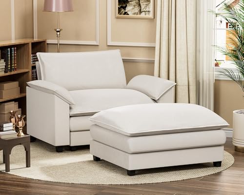 Homall 119" Modular Sectional Sofa, L Shaped Sofa Couch with Reversible Ottoman, DIY Combination Chenille Deep 3-Seat Cloud Couch for Living Room