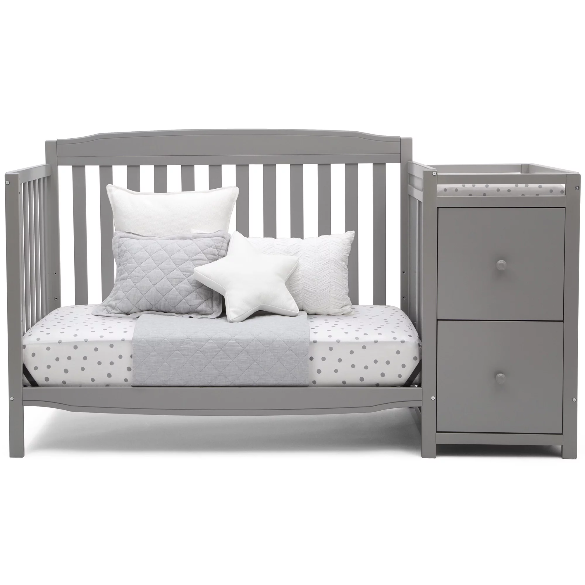 Delta Children Mason 6-in-1 Convertible Crib and Changer, Gray
