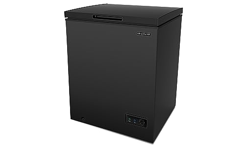 FRIGIDAIRE EFRF7003-BLACK Chest Deep Freezer, 7 Cu. Ft, Black Adjustable Thermostat-Removable Vinyl Coated Wire Basket-Easy Defrost Drain