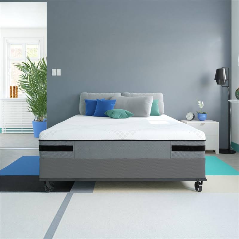 DHP Belham Living 10x22 Charcoal u0026 Gel Memory Foam 4-Layer Mattress in Queen Size