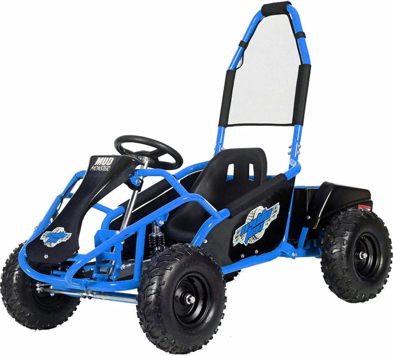 MotoTec Mud Monster Kids Electric 48v 1000w Go Kart Full Suspension Blue