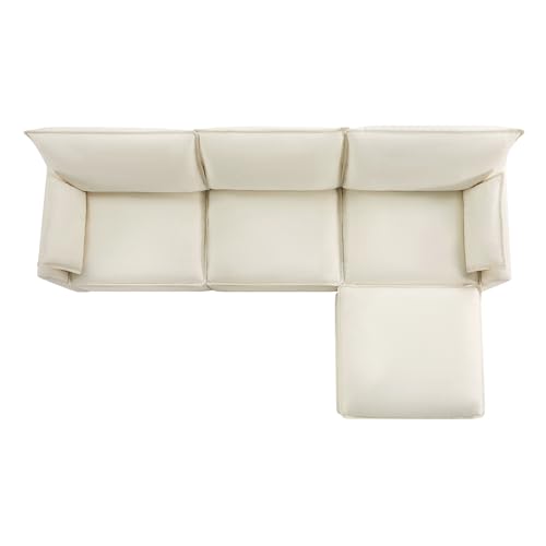 CHITA 113" Oversized Cloud Sectional Couch, Modern Modular Sectional Sofa Set for Living Room, 4 Seater L Shaped Couch, Cream