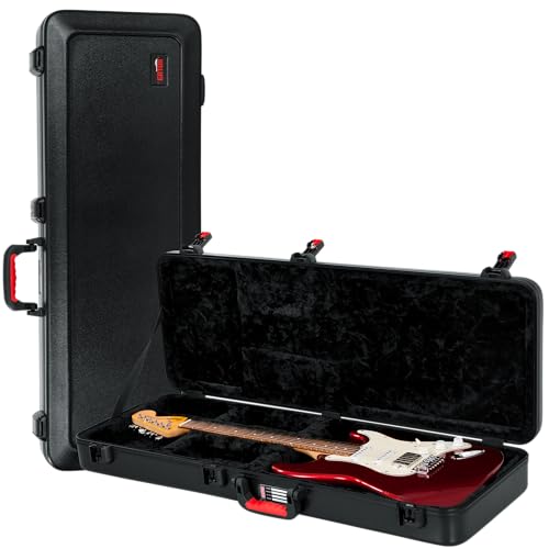 Gator Cases Molded Flight Case for Strat/Tele Style Electric Guitars with TSA Approved Locking Latch, (GTSA-GTRELEC)