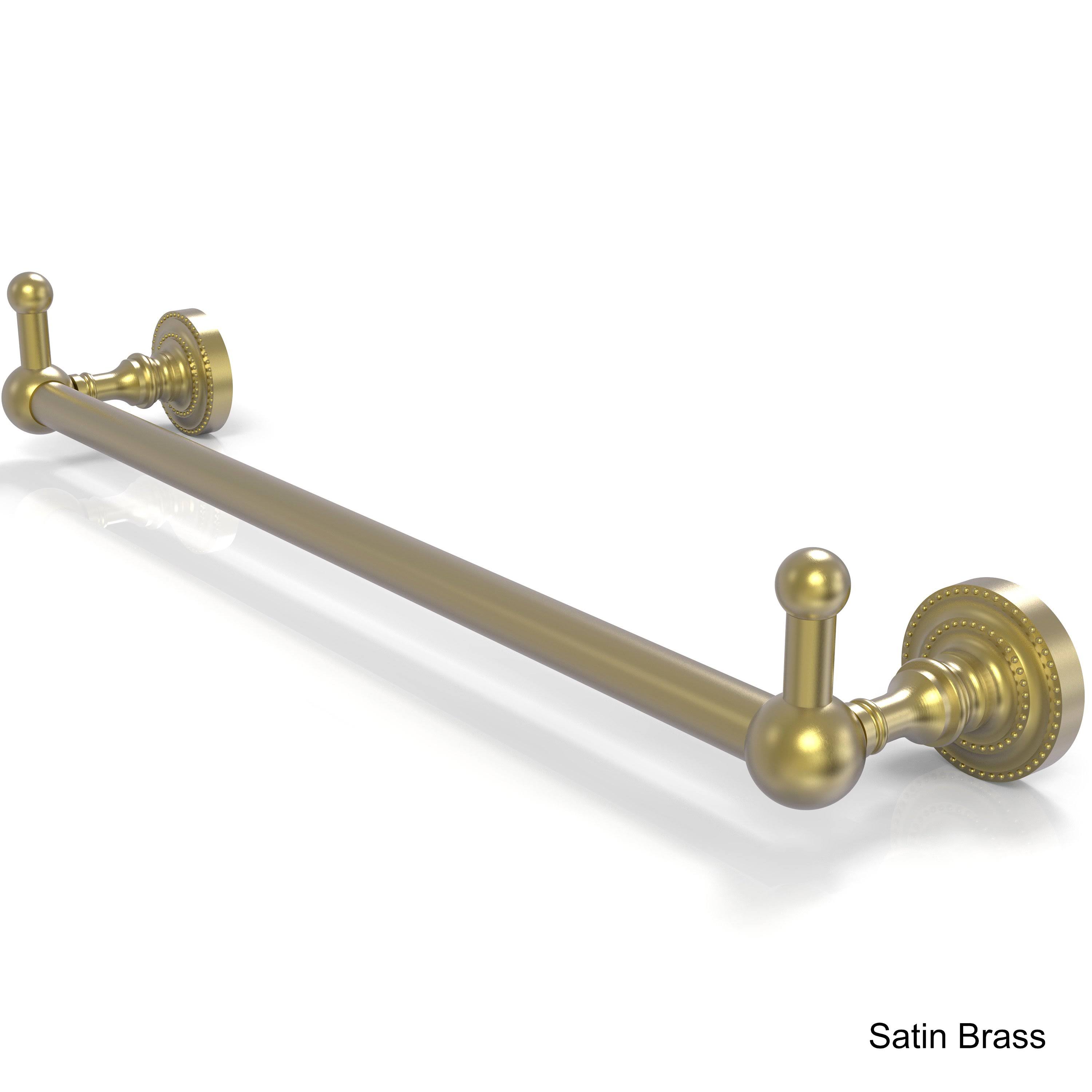 Allied Brass Dottingham Collection 24 inch Towel Bar with Integrated Hooks - Satin Brass