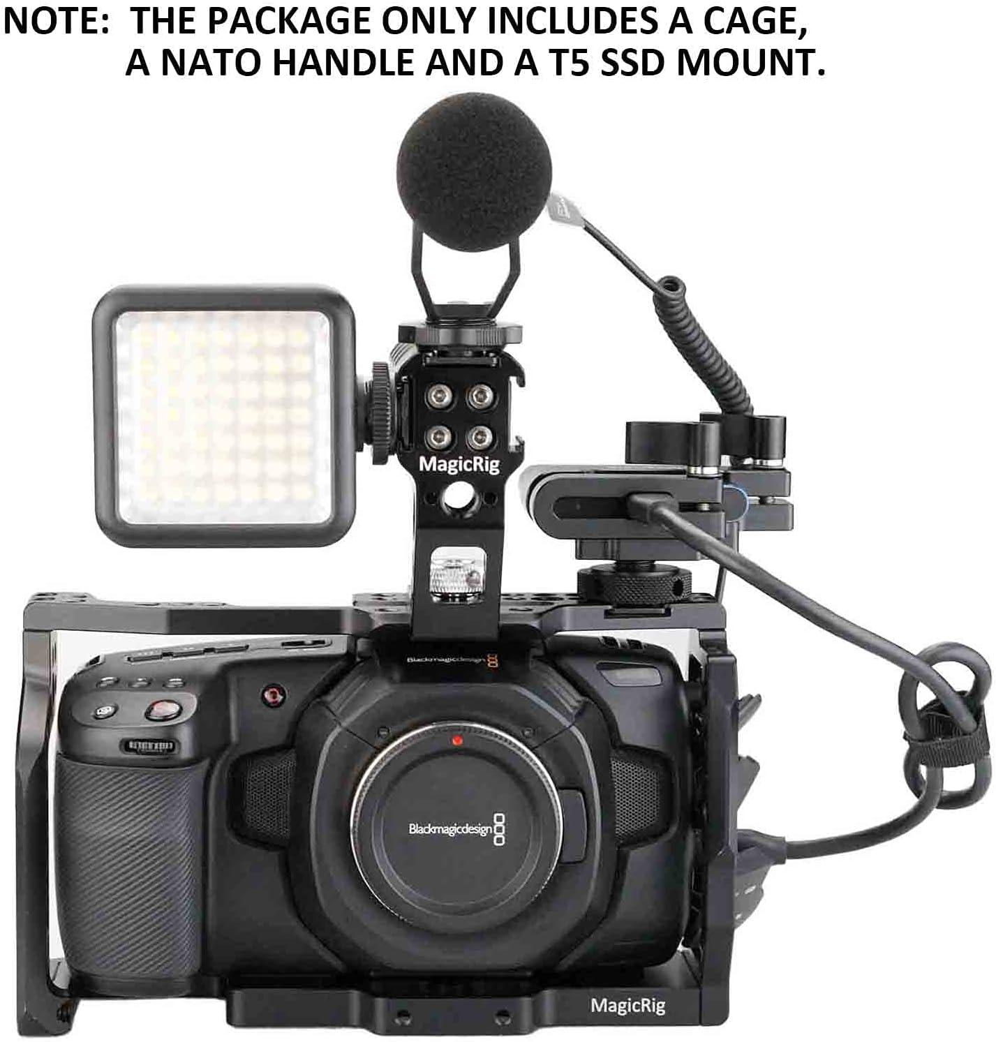 MAGICRIG Camera Cage Kit for BMPCC 4K /6K, with Top Handle and T5 SSD Mount Holder ,for Blackmagic Pocket Cinema Camera BMPCC 4K / 6K