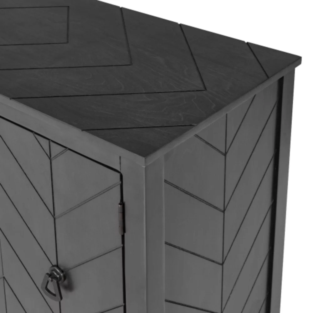 Accent Storage Cabinet Wooden Cabinet with Adjustable Shelf, Antique Gray, Entryway, Living Room, Bedroom Grey + MDF