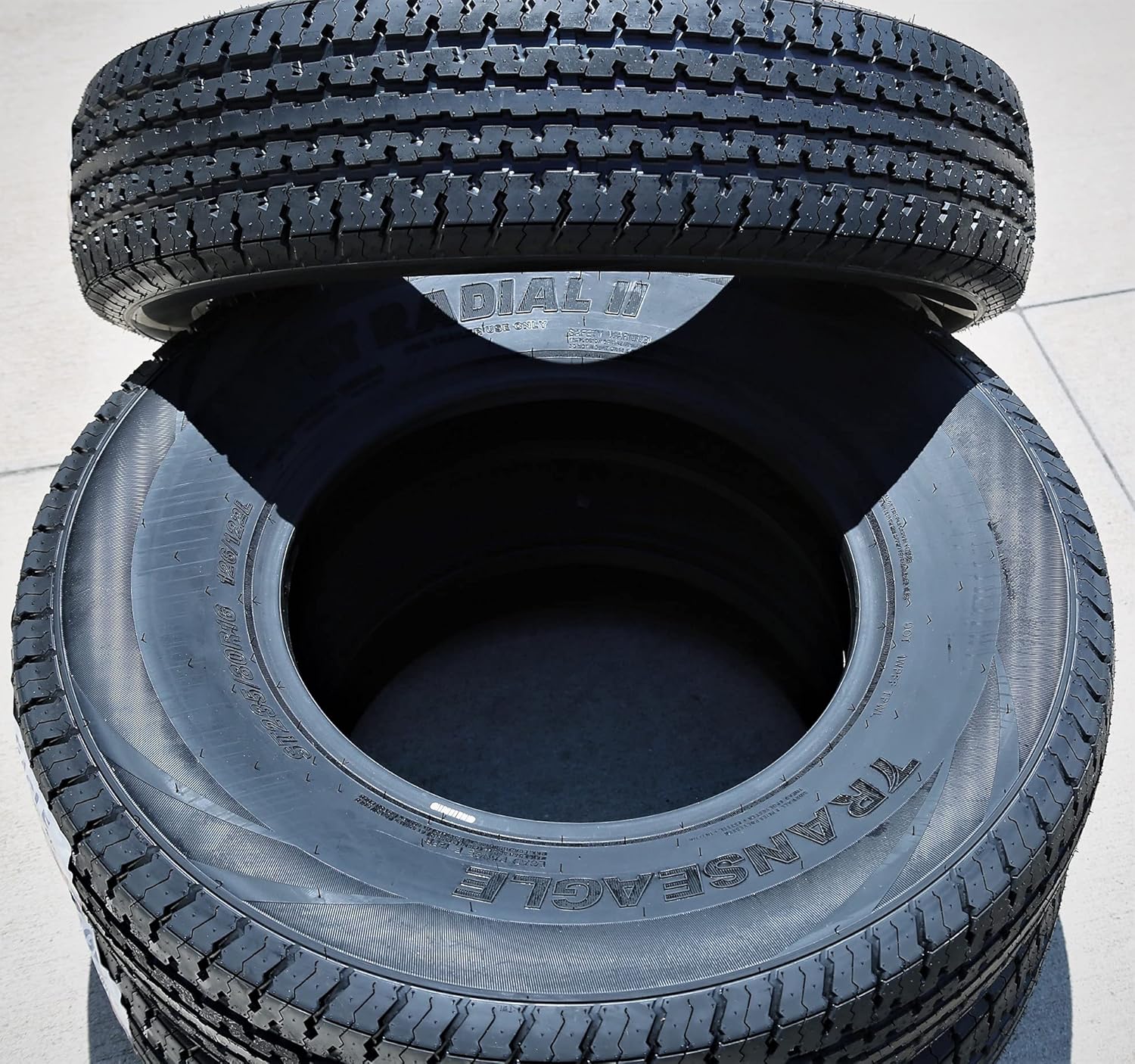 Set of 2 (TWO) Transeagle ST Radial II Premium Trailer Radial Tires-ST235/80R16 235/80/16 235/80-16 126/122L Load Range F LRF 12-Ply BSW Black Side