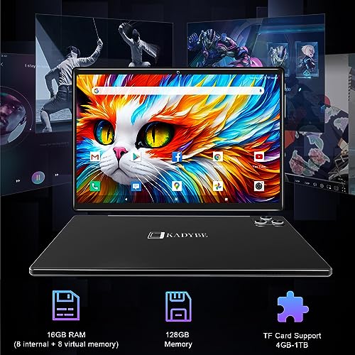 Tablet 10.1 Inch Android 13 Tablets 2025 Latest Android Tablets 128GB ROM+16GB RAM (8+8 Virtual), 2 in 1 Tablet with Keyboard