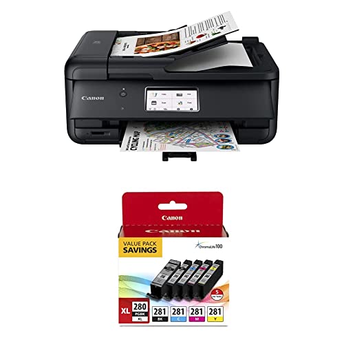 Canon PIXMA TR8620a - All-in-One Printer Home Office|Copier|Scanner|Fax|Auto Document Feeder | Photo, Document | Airprint (R), Android, Black