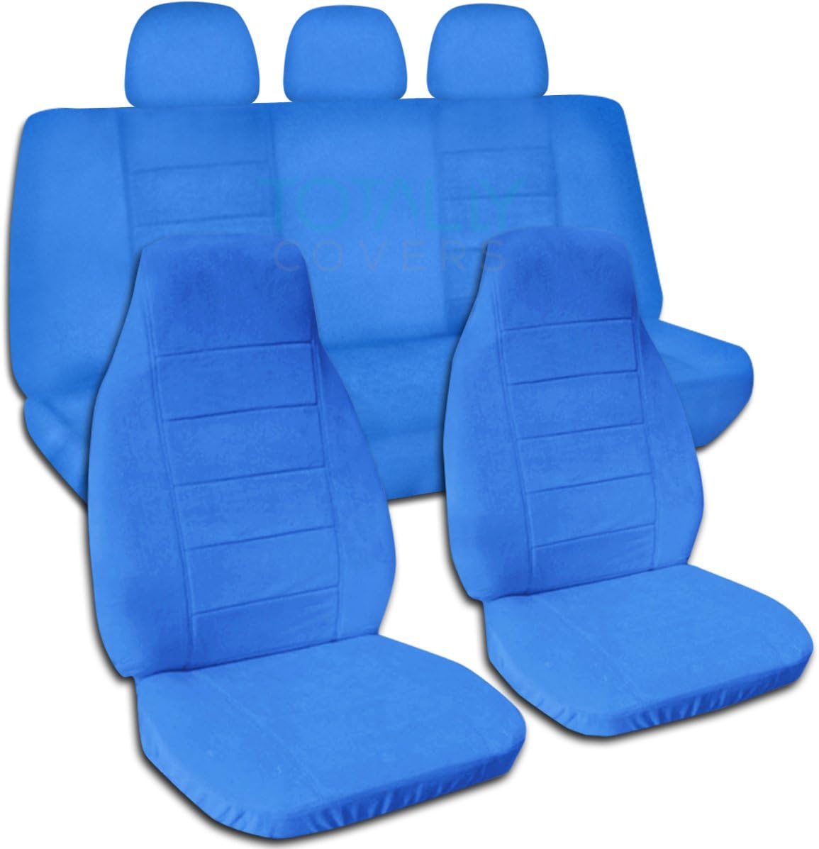 Totally Covers Solid Color Car Seat Covers w 3 Rear Headrest Covers: Cute Pink - Semi-Custom Fit - Full Set