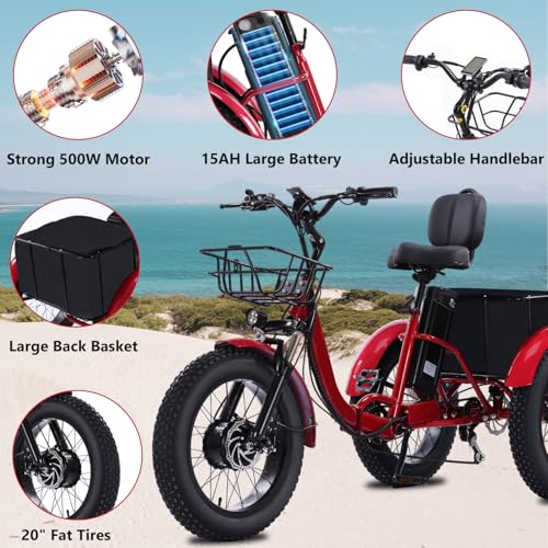 Adult Electric Tricycle Adult Tricycle 3 Wheel Bikes Adults Electric Three Wheel Bike - Radiant Selections
