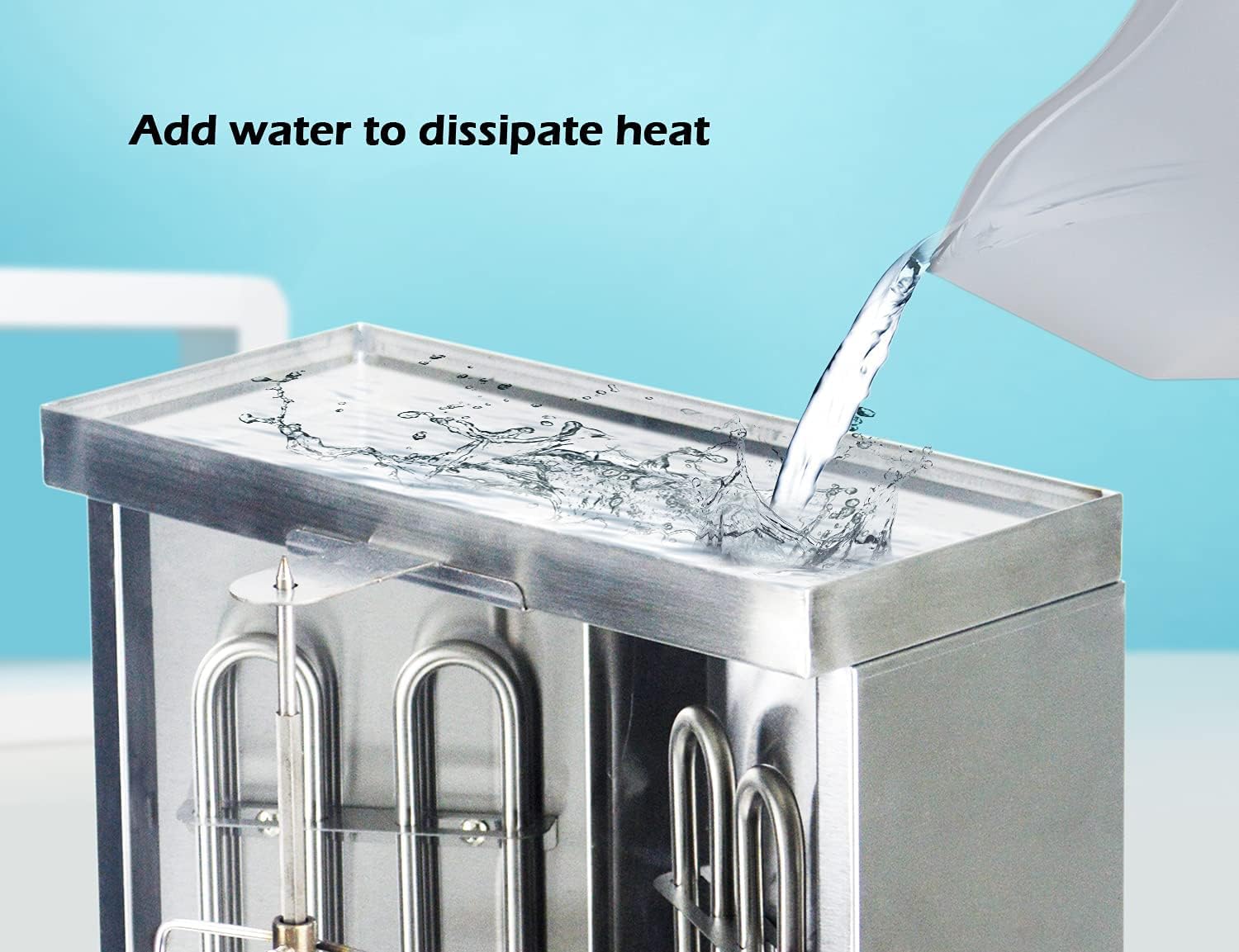 Li Bai Shawarma Machine Electric Vertical Kebab Grill Gyro Rotisserie Oven Meat Broiler with 2 Heating Tubes Stainless Steel Body 110V For Home