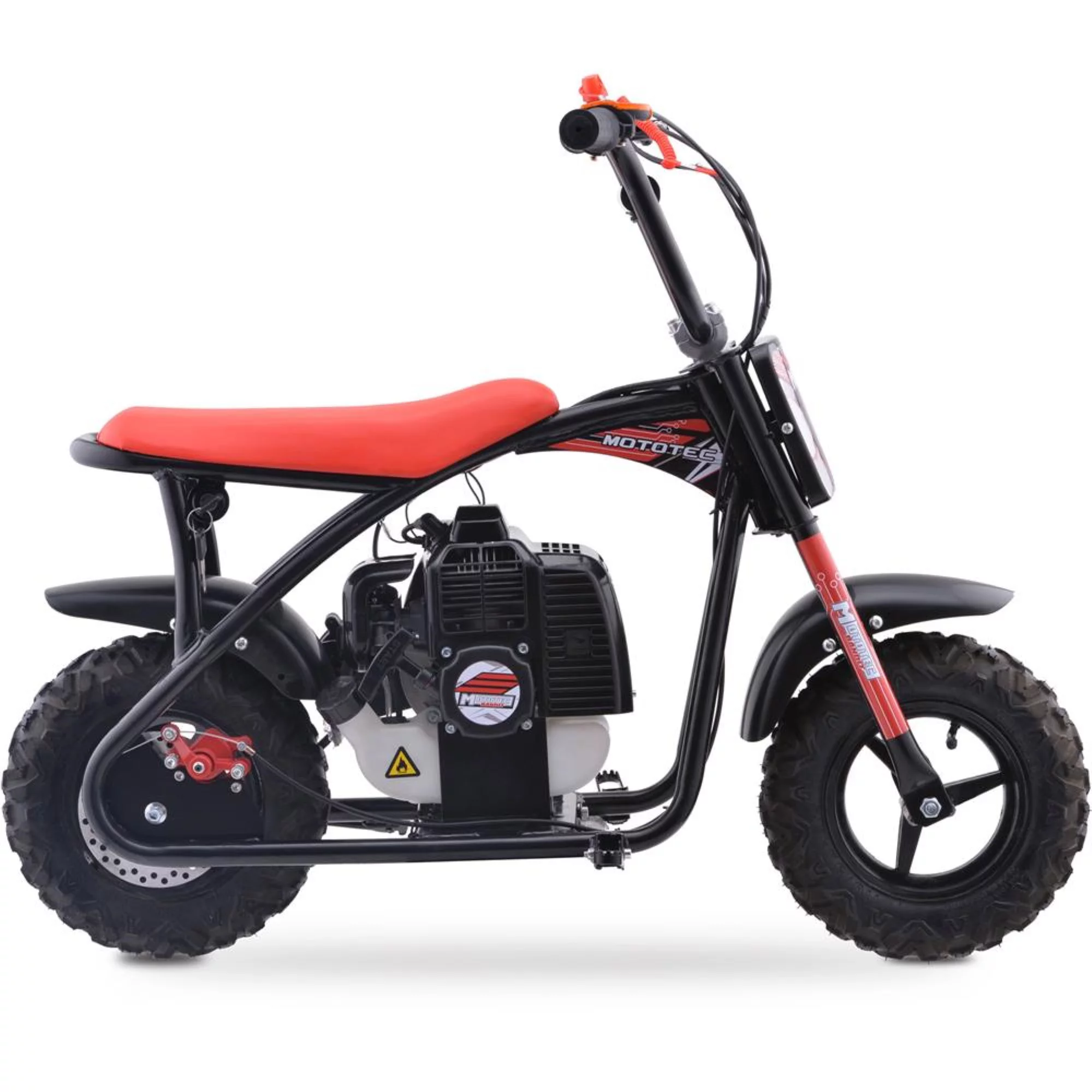 MotoTec Bandit 52cc 2-Stroke Kids Gas Mini Bike Red - Radiant Selections