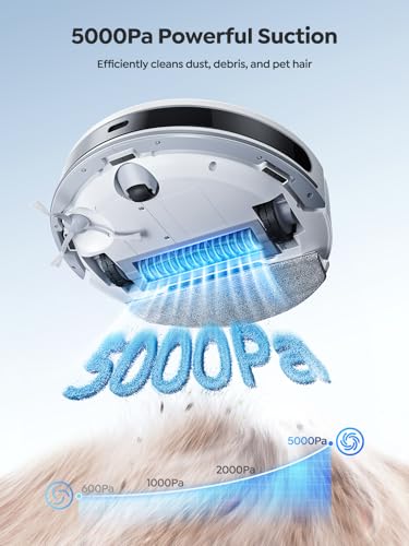 Vyzzle Robot Vacuum, 5000Pa Robot Vacuum and Mop, Smart Navigation, Ultra Slim Robot Vacuum Cleaner Self-Charging, Wi-Fi/App/Alexa Control