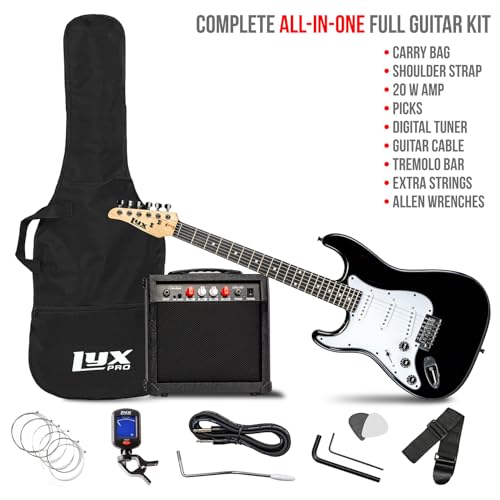 LyxPro Electric Guitar 39" inch Complete Beginner Starter kit Full Size with 20w Amp, Package Includes All Accessories, Digital Tuner, Strings, Picks