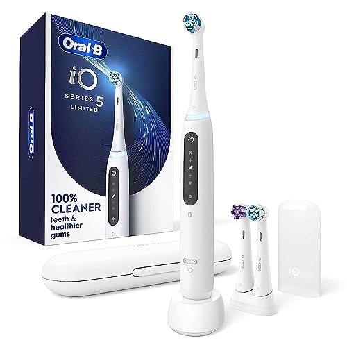 Oral-B iO Deep Clean + Whiten Rechargeable Electric Toothbrush with Visible Pressure Sensor, 2 Minute Timer, 5 Cleaning Settings, 1 iO5 Limited