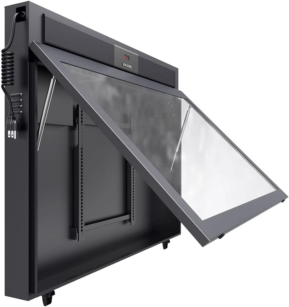 KUVASONG Waterproof Outdoor TV Enclosure with 80W Built-in Soundbar, Waterproof Outdoor TV Cabinet