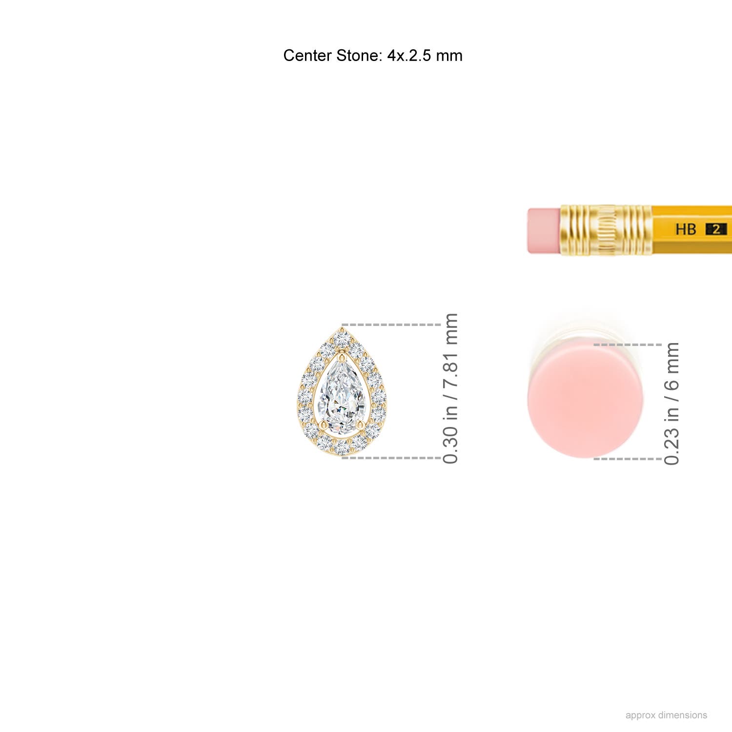 Angara Natural 0.18 ct Diamond Solitaire Pendant Necklace in 14K Yellow Gold for Women