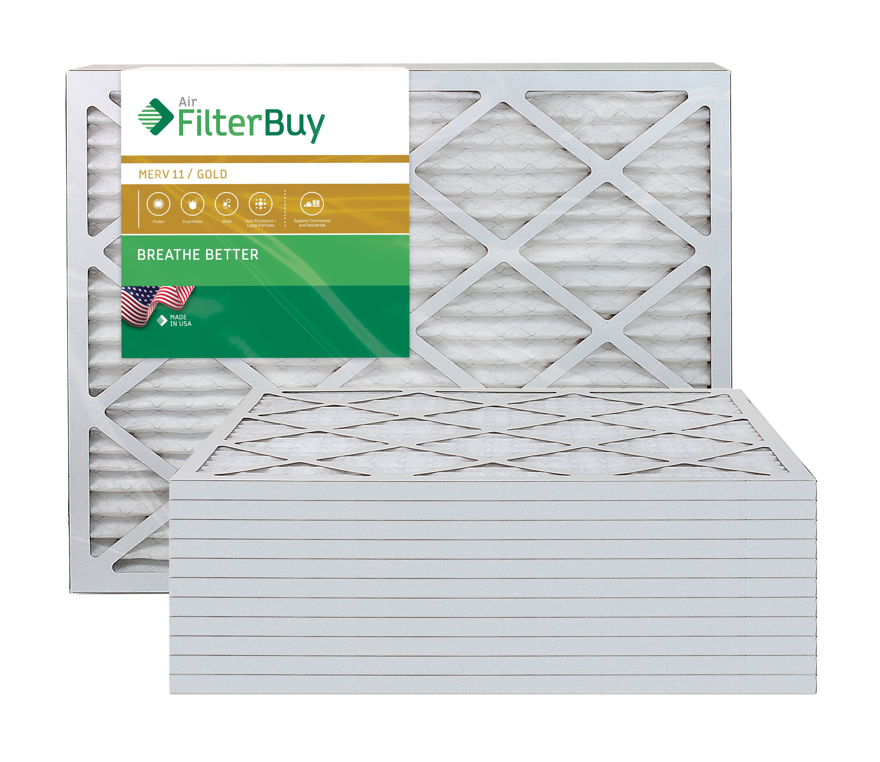 AFB Gold MERV 11 20x32x1 Pleated AC Furnace Air Filter. Pack of 12 Filters. 100% produced in The USA.