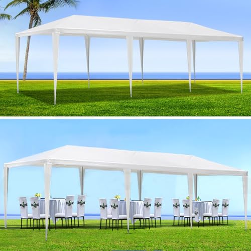 10'X30' Outdoor Party Tent Gazebo with 8 Removable Sidewalls, Large Wedding/Event Canopy Marquee Featuring Windows
