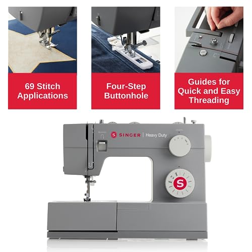 SINGER Heavy Duty 4411 High Speed Sewing Machine with Accessory Kit | Strong Motor With Enhanced Piercing Power, 69 Stitch Applications