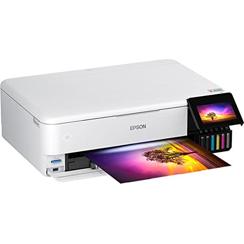 Epson EcoTank Photo ET-8550 Wireless Wide-Format All-in-One Supertank Printer with Scanner, Copier, Ethernet and 4.3-inch Color Touchscreen, Large