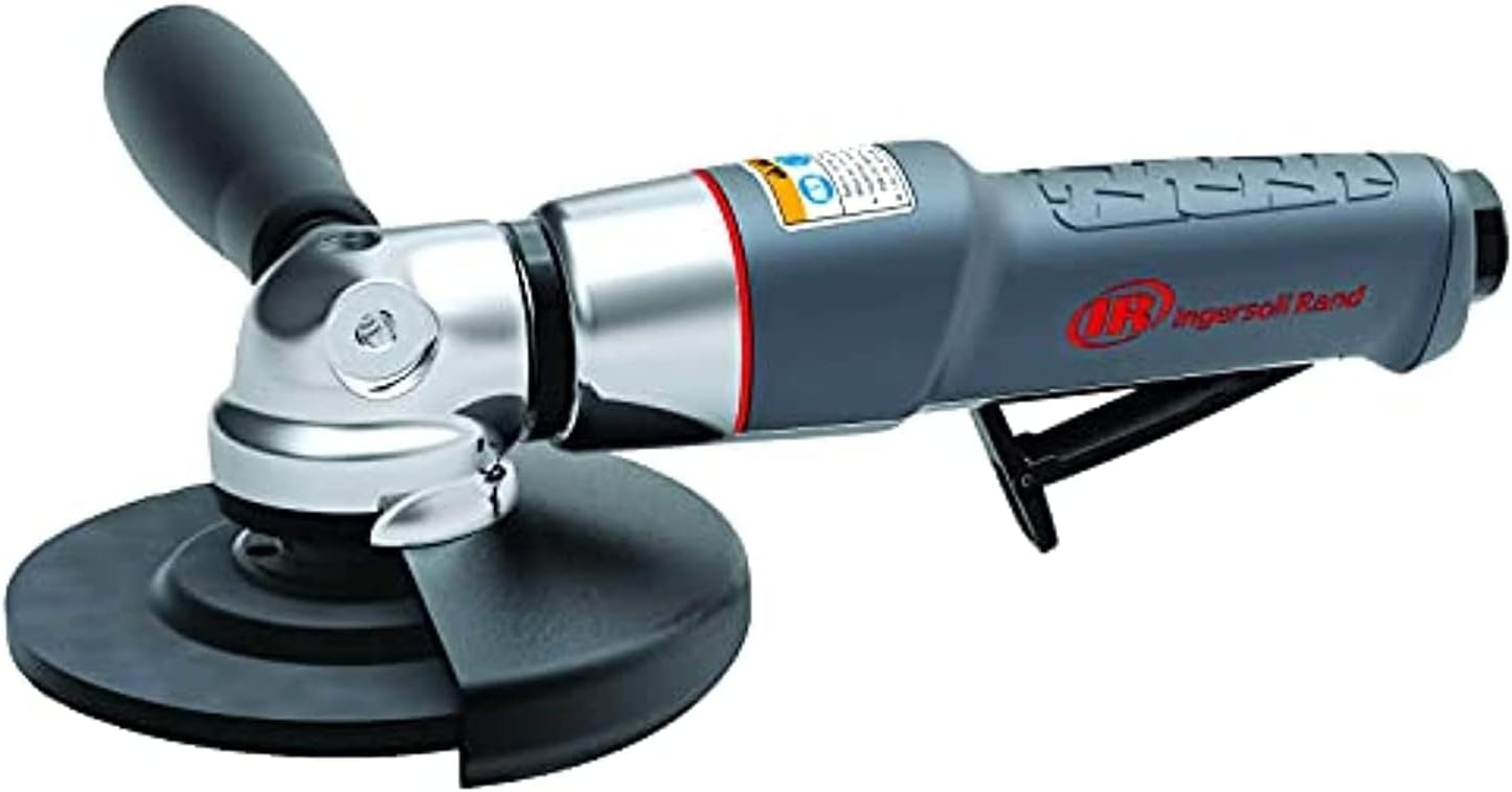 Ingersoll Rand 3445MAX Air Grinder – 4 1/2" Wheel, Right Angle, Ergonomic Grip, 0.88 and 12,000 RPM Motor for Tough Material Removal, Grey