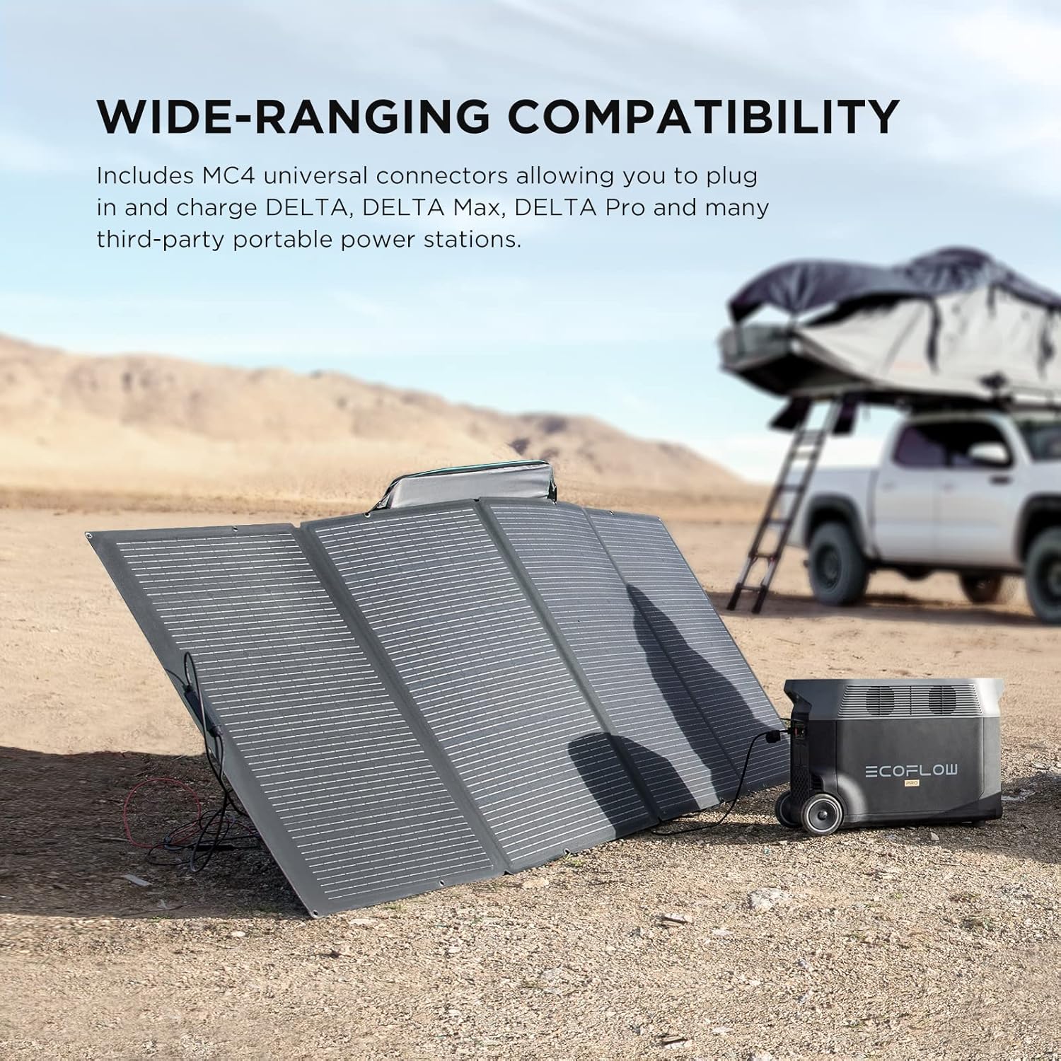 EF ECOFLOW 60W Foldable Solar Panel for Power Station, Portable Solar Charger with Adjustable Kickstand