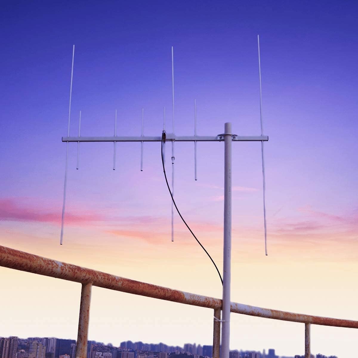 Dual Band Outdoor Yagi Antenna,2Meter 70CM VHF UHF 9.5/11.5dBi Directional Yagi 8 Elements 3 Sections for Amateur 2 Way Radio,Repeater System