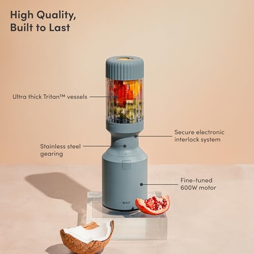 The Beast Mini Blender Plus | Mini Countertop Kitchen Blender | Blend Smoothies and Shakes, Dressings, Sauces, Dips | Extra Vessels