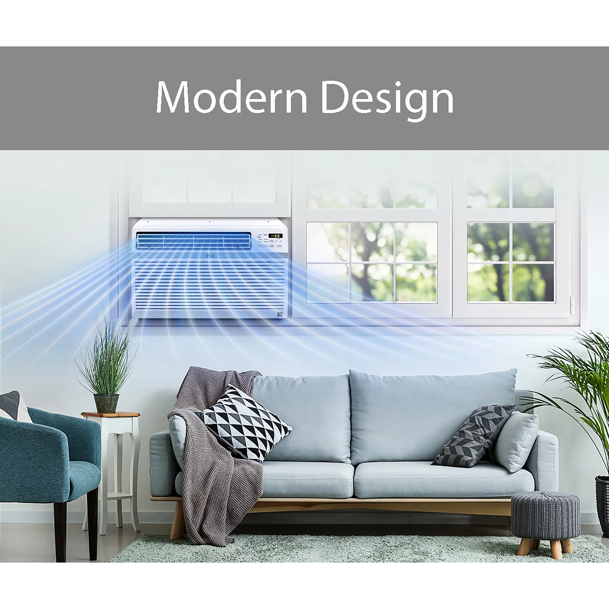 LG 12,000 BTU Smart Window Air Conditioner, Cools up to 550 Sq. Ft., Smartphone and Voice Control works with LG ThinQ, Amazon Alexa and Hey Google