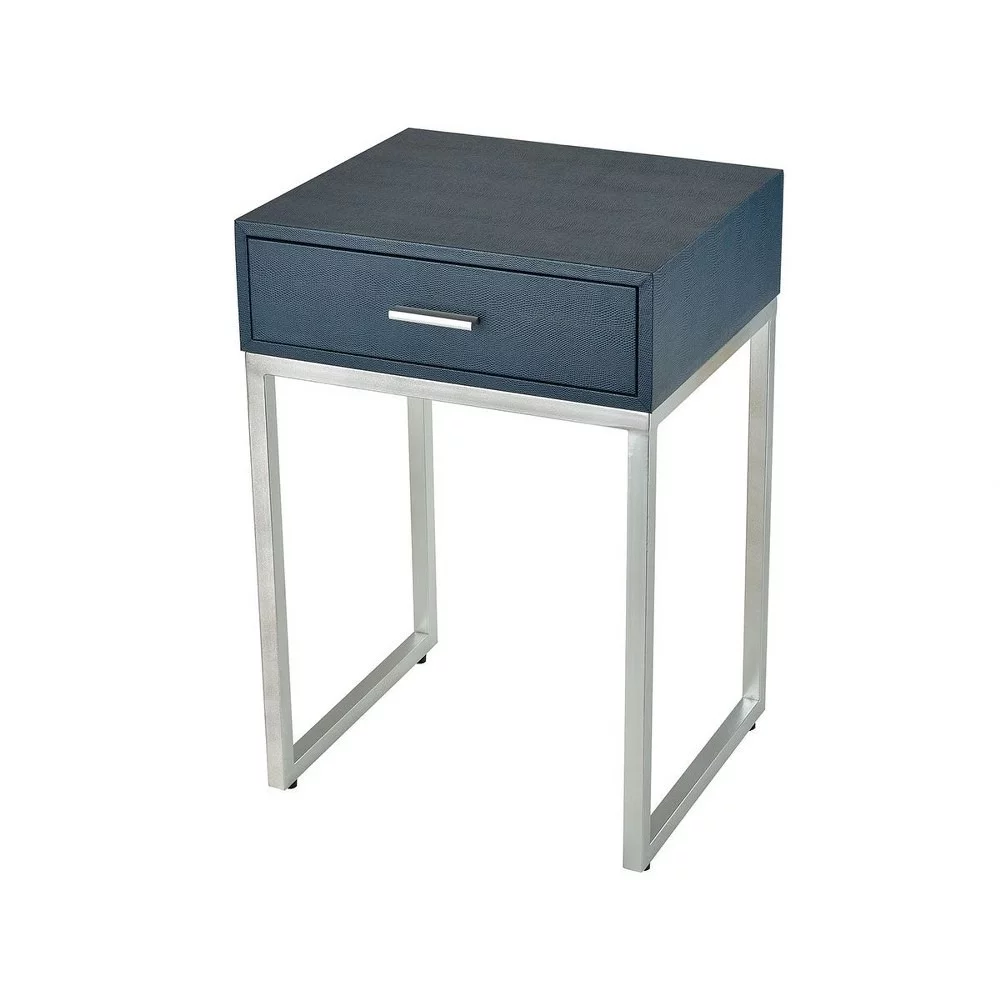 3-Drawer Art Deco Faux Shagreen Desk in Grey and Brushed Gold Frame and Handles with Golden Legs 47.25 inches W and 32 inches H-Grey Finish Bailey