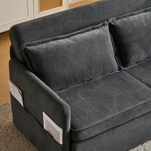 FLEXISPOT XCT4 Convertible Sofa Bed, 3-in-1 Loveseat Sofa Couch with Adjustable Backrest, Pull Out Couch with 2 Pillows & 2 Side Pockets