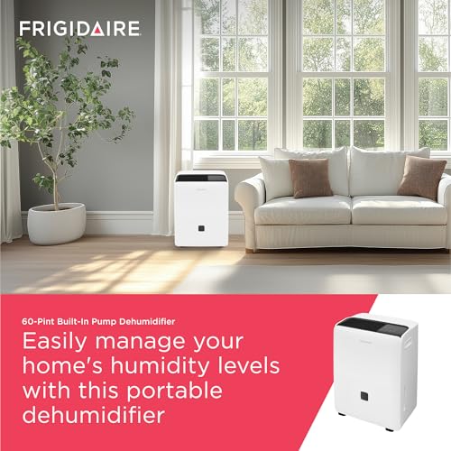 Frigidaire 50-Pint Portable Dehumidifier with Wi-Fi and Energy Star Certification for Medium/Large Rooms & Basements, Custom Humidity Control