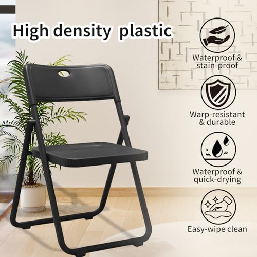 YLGJ&TIDY 8 Pack Plastic Folding Chair, Stackable Portable Foldable Chair for Outside, Lightweight Folding Chairs with Ventilation Holes, for Indoor