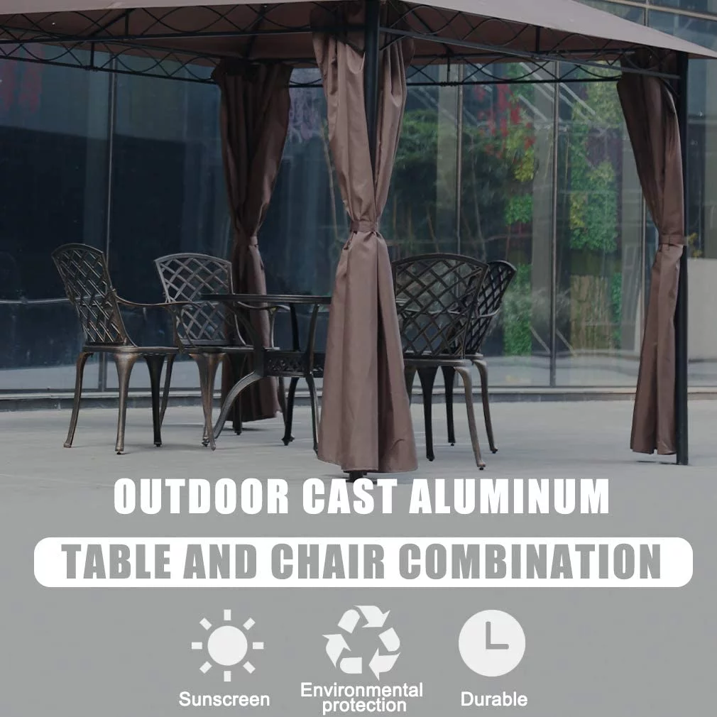 FDW Outdoor Dining Table Set Patio Dining Set Dining Chairs Set of 4 Wrought Iron Patio Furniture Outdoor Dining Set Patio Furniture Patio Chairs