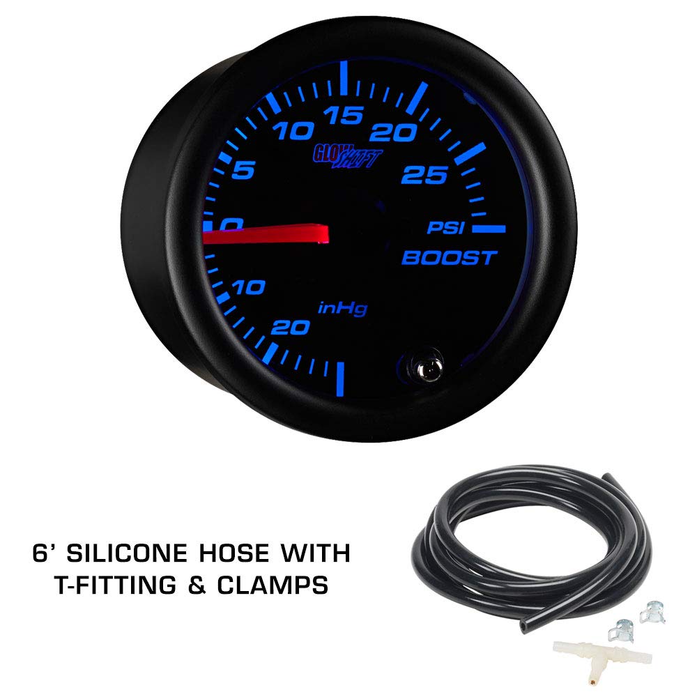 GlowShift Gauge Package Compatible with Chevrolet Chevy Cobalt 2005-2010 - Tinted 7 Color 30 PSI Boost/Vacuum