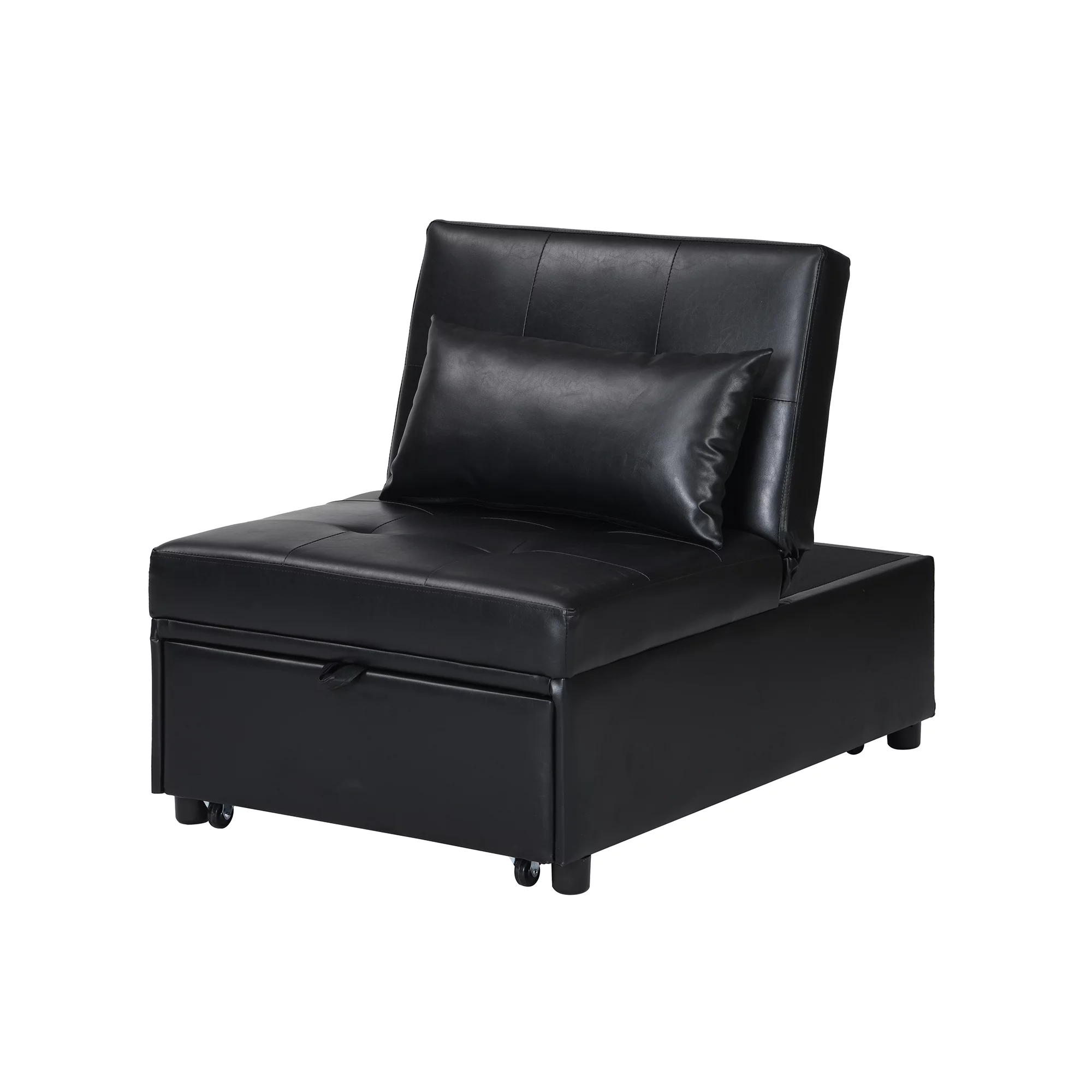 Bellemave 4 in 1 Single Sofa, Ottoman, Convertible Sofa Bed, Adjustable Chaise Lounge Recliner Chair with Pillow Folding Ottoman Sofa for Bedroom