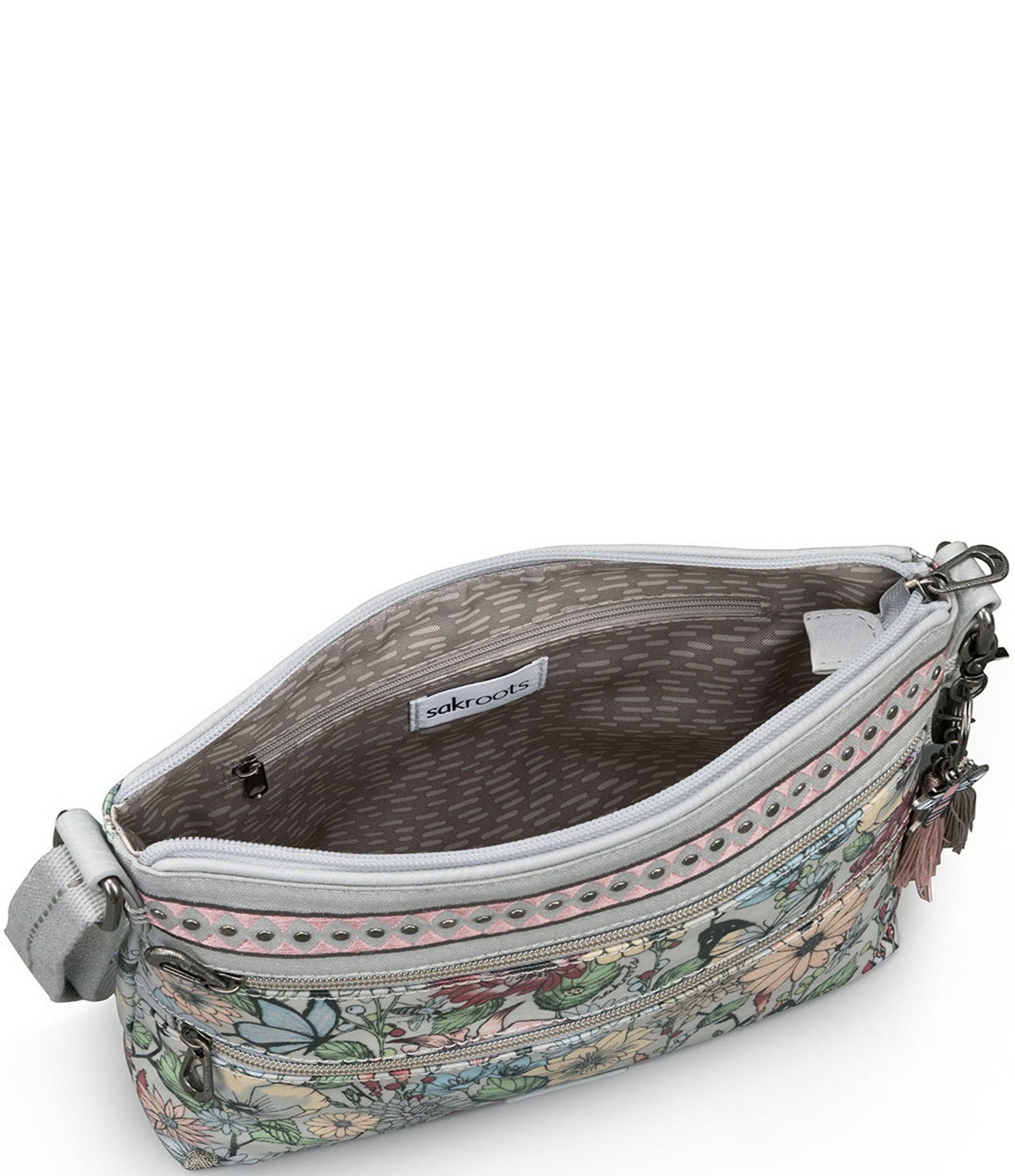 Sakroots Basic Double Zip Crossbody Bag - Multi in Bloom