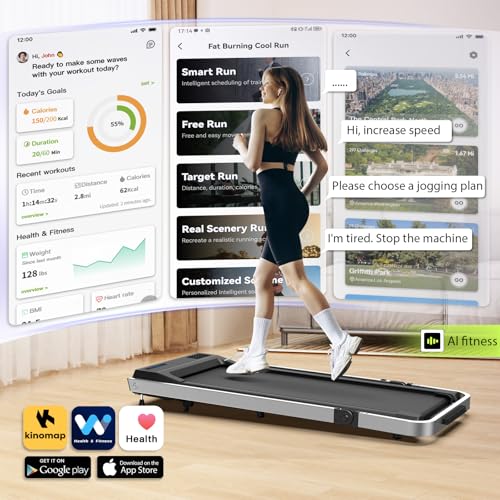 3 in 1 Foldable Treadmill with Desk Workstation - 3.0HP & 350 lb Capacity, Under Desk Treadmill with Incline for Home Small